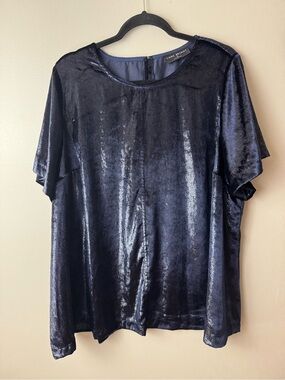 Lane Bryant Shimmer Velvet Statement Top Holiday Cocktail Glam DateNight Size 22